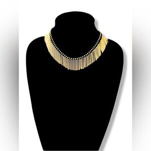 TREASURE & BOND Black & gold fringe choker NWT